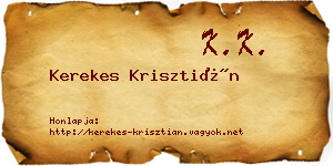 Kerekes Krisztián névjegykártya